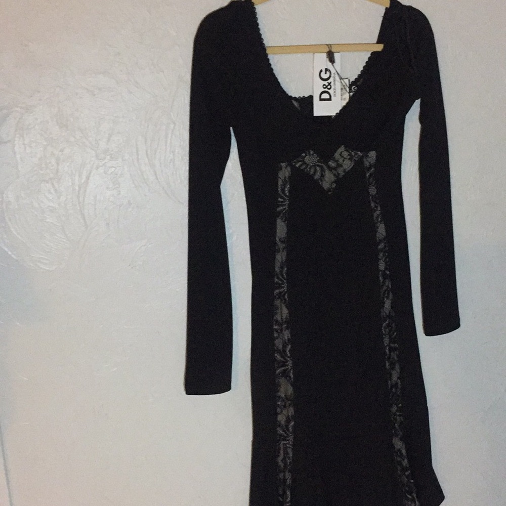 DOLCE and GABBANA FABULOUS BLACK SHEER DRESS S-42